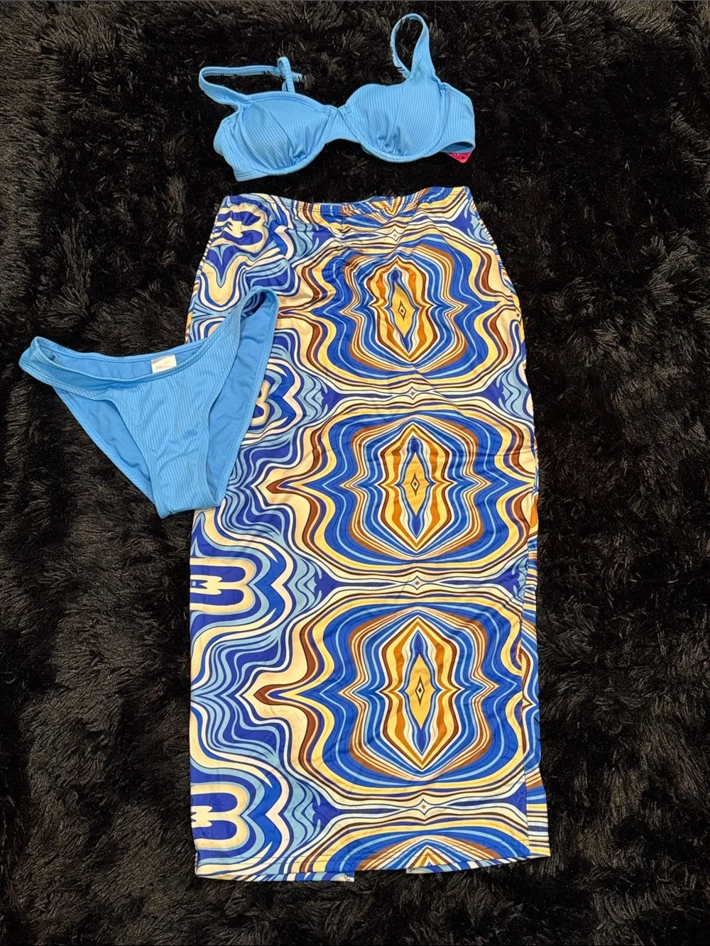 Xhilaration Light Blue Ribbed Bikini Set - Read for Size